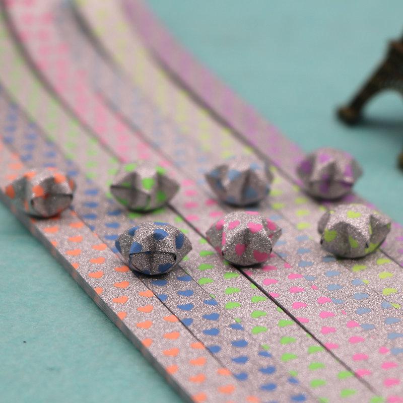 Glitter Origami Wishing Stars: Handmade Five-Pointed Colored Paper for Star Folding with Optional Colors