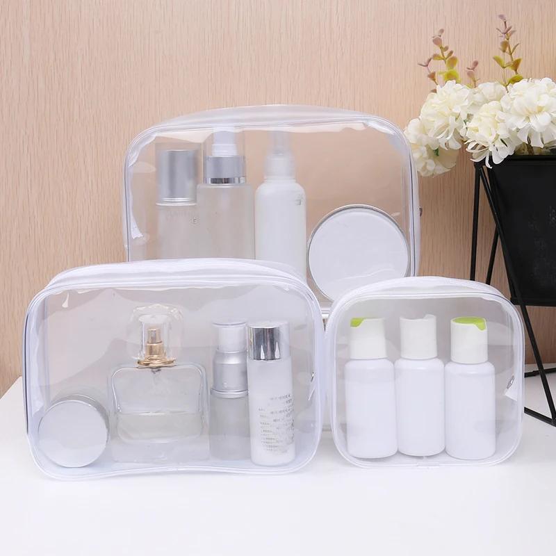 Transparente Reisekosmetiktasche Make-up-Etui Frauen Männer Tragbarer Reißverschluss Make-up-Tasche Beauty Organizer Toilettenartikel Aufbewahrungsbox