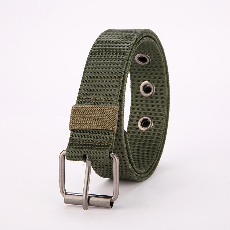 

Мужской нейлоновый ремень: Перфорированная парусина, пряжка-шпилька, универсальная модель для молодежи и студентов, военная подготовка, удлиненная длина, идеально подходит для джинсов. 2.5m wide and 1.1m long