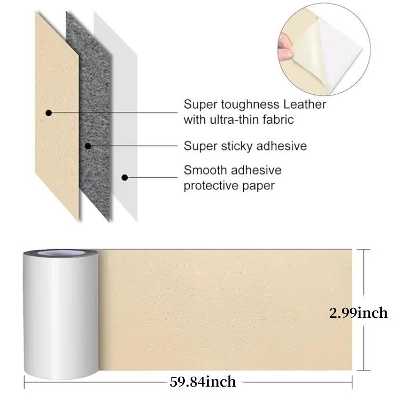 Self Adhesive PU Leather Fabric Repair Patch for Sofa Car Interior Chair Seat Refurbished Black Leather Material Tape Stickers