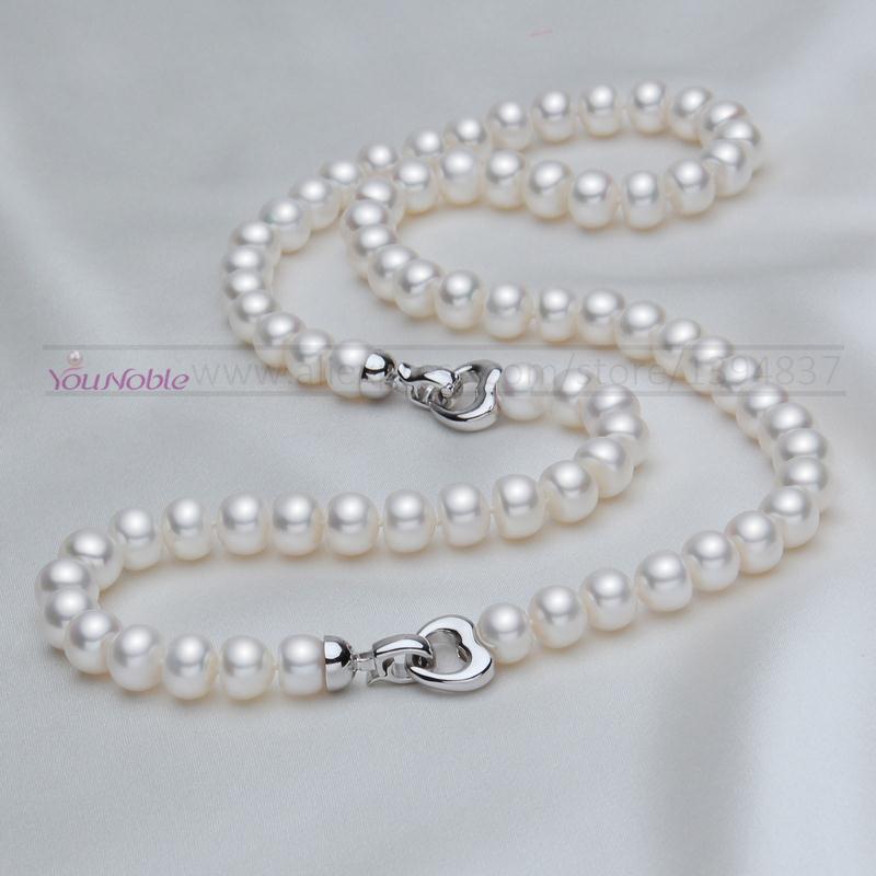 Set Collana e Bracciale di Perle d'Acqua Dolce Naturali per Matrimonio, Set di Perle Argento 925 Bianco Regalo per Ragazze Mamma Anniversario
