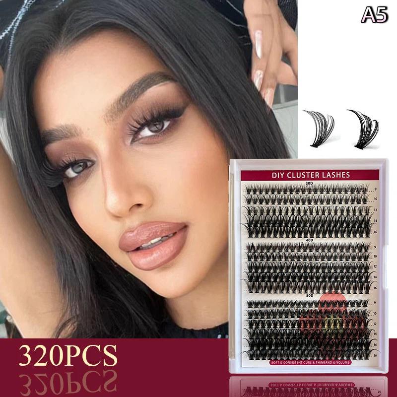 Natural Cluster Feather Lash Kit Segmented Eyelash Lash Glue Eyelash Grafting Kit Lash Extension Essential With Mix Effortless