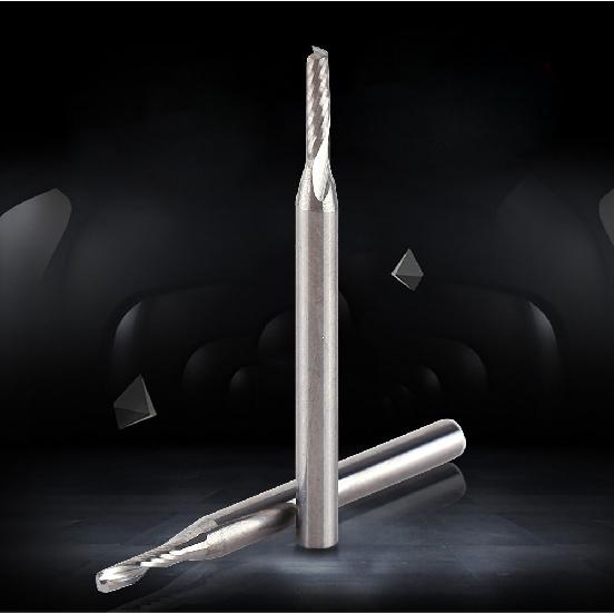 2Mm Single Flute Bits, 10pcs/Set Tungsten Carbide End Mill 1/8'' Shank Milling Cutter Single Flute Spiral Bit CNC Rotary Burrs Kit