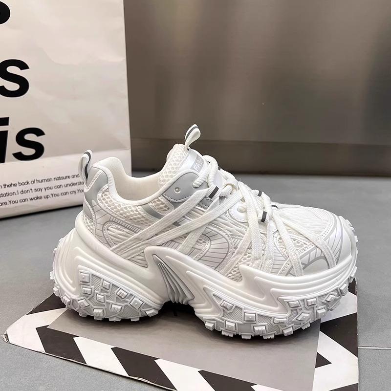 

Женские европейские кроссовки на толстой подошве в стиле dad shoes : Новые осенние дышащие сетчатые повседневные кроссовки, увеличивающие рост 39