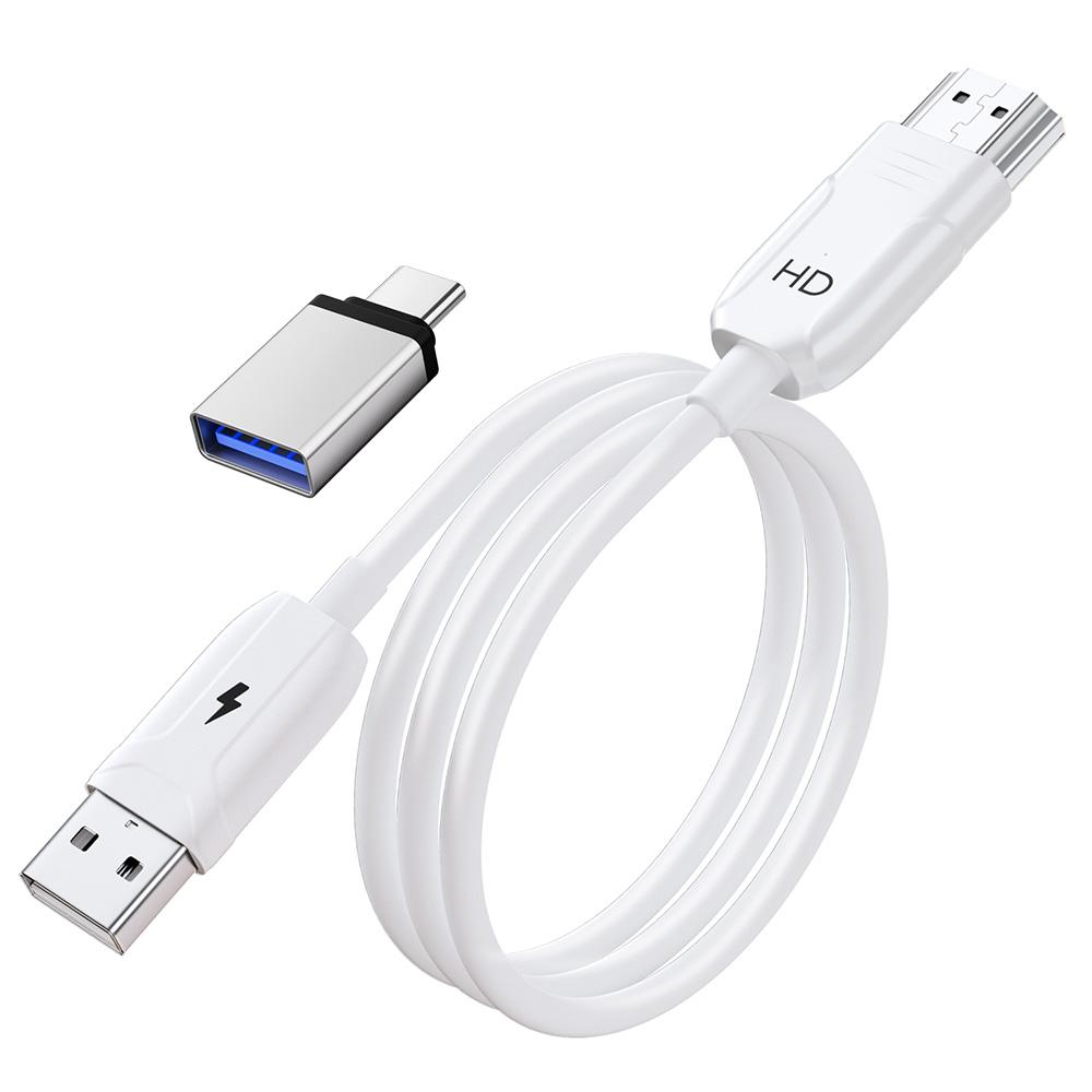 Wireless HDMI Transmitter Receiver 1080P Output Easy Portable Wireless HD Mirroring Cable for IOS/Android/Mac OS/Win10/11 Above