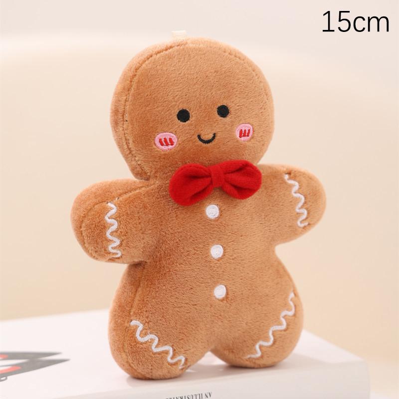 Christmas Decoration Toys Cute Gingerbread Man Plushie Toy Doll Cartoon Soft Anime Toy Pillow Home Decor Kids Gift