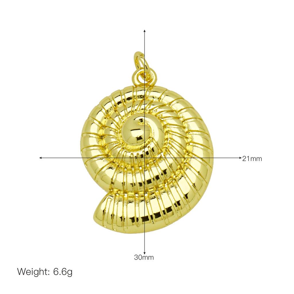 Ocean Wind Starfish Conch Copper Plated Real Gold Pendant Pendant Necklace Accessories