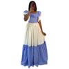 European and American Summer New African Holiday Style Striped Splicing Ruffle Edge High Waist Dress