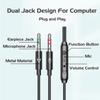 VAORLO 2M Datamaskin Øretelefoner Dobbel Jack For Mikrofon Ørepropp HiFi Bass Høy Kompatibel Komfortabelt In-Ear Headset For Spill Bærbar PC