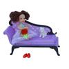 1/6 Doll Accessories Mini Dollhouse Furniture Purple Sofa Couch For Barbie Doll House Kids Toys Girl Christmas Gift