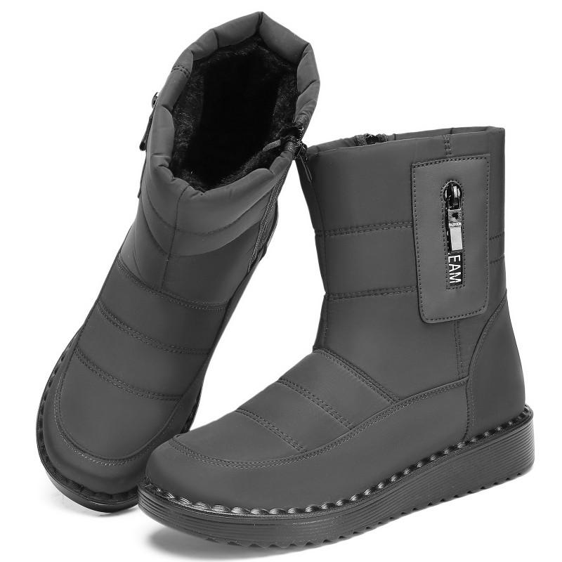Womens Winter High-Top Snow Boots Outdoor Warm Fleece Lined Non-Slip PU Sole Casual Shoes