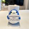 Emotional Support Shark Knitted Doll Positive Crochet Shark Gift Handcrafted Stress Relief Doll with Motivational Card Home Office Decor