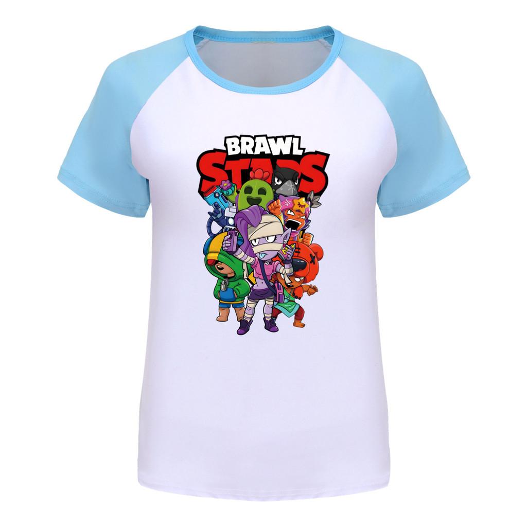 4094 חולצת טריקו ראגלן מודפסת Brawl Stars לבנים ובנות