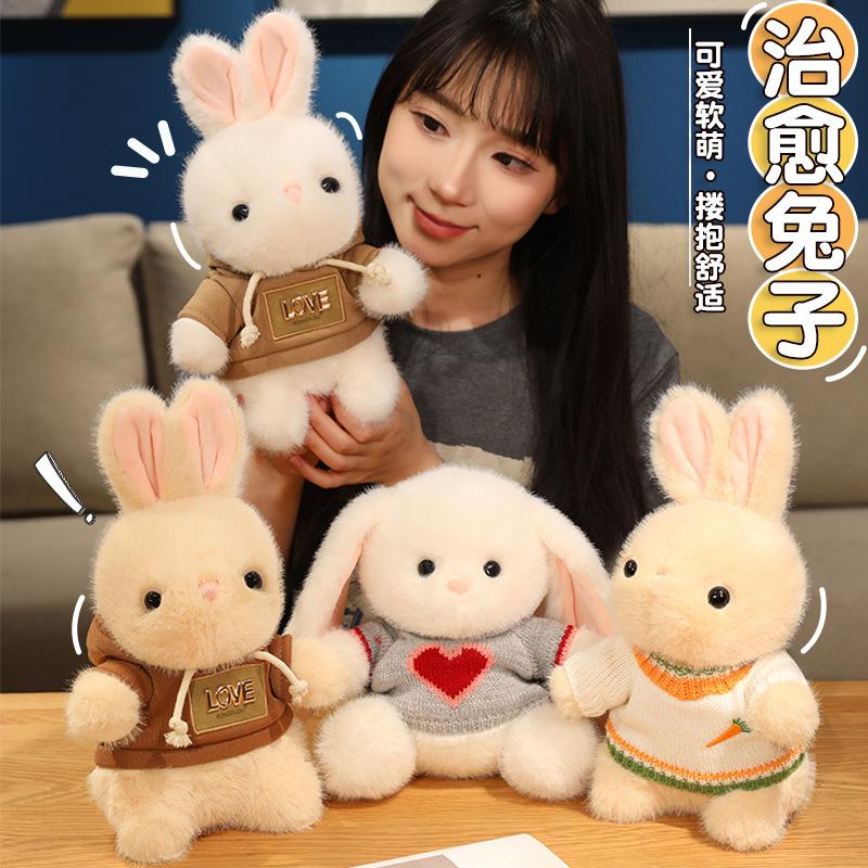 Cute Rabbit Plush Toy Stuffed Animal Doll Soft Sleeping Pillow Girl Birthday Gift Cuddly Companion