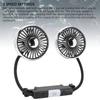 USB Car Fan Powerful 3 Speed Dual Head Gooseneck Car Cooling Fan 360 Degree Rotatable DC 5V Car