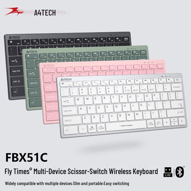 A4Tech FBX51C Wireless Bluetooth Scissor-Switch Keyboard