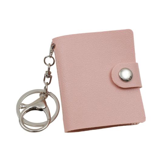 Mini Leather Photo Album Keychain with Lobster Clasp, PU Material, Ideal for Storing ID Photos, Polaroids & Collectible Cards, Cute & Portable A