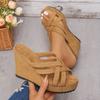 Women Slippers Fashion Wedges Platform Sandal Summer Open-toe Fish Mouth Slippers Outdoor Non-Slip Beach Slipper Chaussons Femme