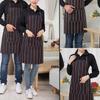 Pufo Simple Kitchen Cooking Apron Black Stripe Universal Size Stain-Resistant Waterproof Easy Clean