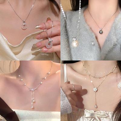 High-End Schleifen-Choker: Vielseitige leichte Luxus Schlüsselbeinkette Halskette für Frauen und beste Freundinnen