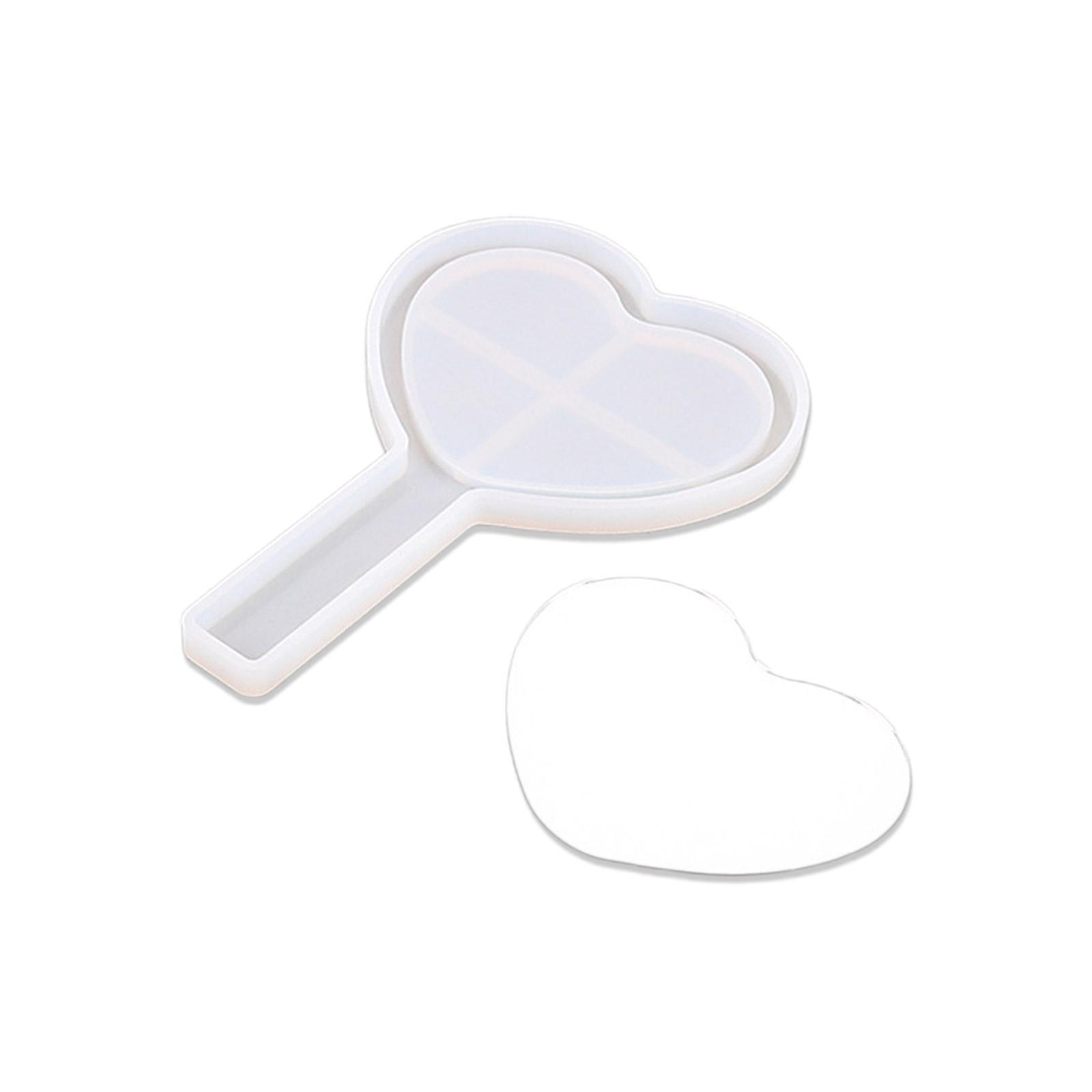 

Набор форм для зеркал с ручками из смолы, форма для литья из эпоксидной смолы в форме сердца/квадрата/круга для поделок своими руками, силиконовые формы для зеркал для макияжа 2