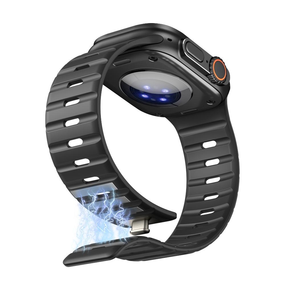 Magnetic Strap For Apple Watch Ultra 1 2 3 49mm 44mm 45mm 46mm 42mm 41 Sport Silicone Bracelet Belt IWatch Series 11 10 8 7 6 Se 3 Band