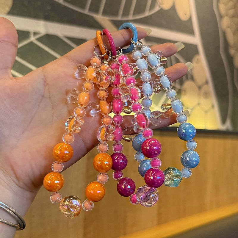 Handmade Acrylic Rabbit Beaded Keychain & Phone Chain