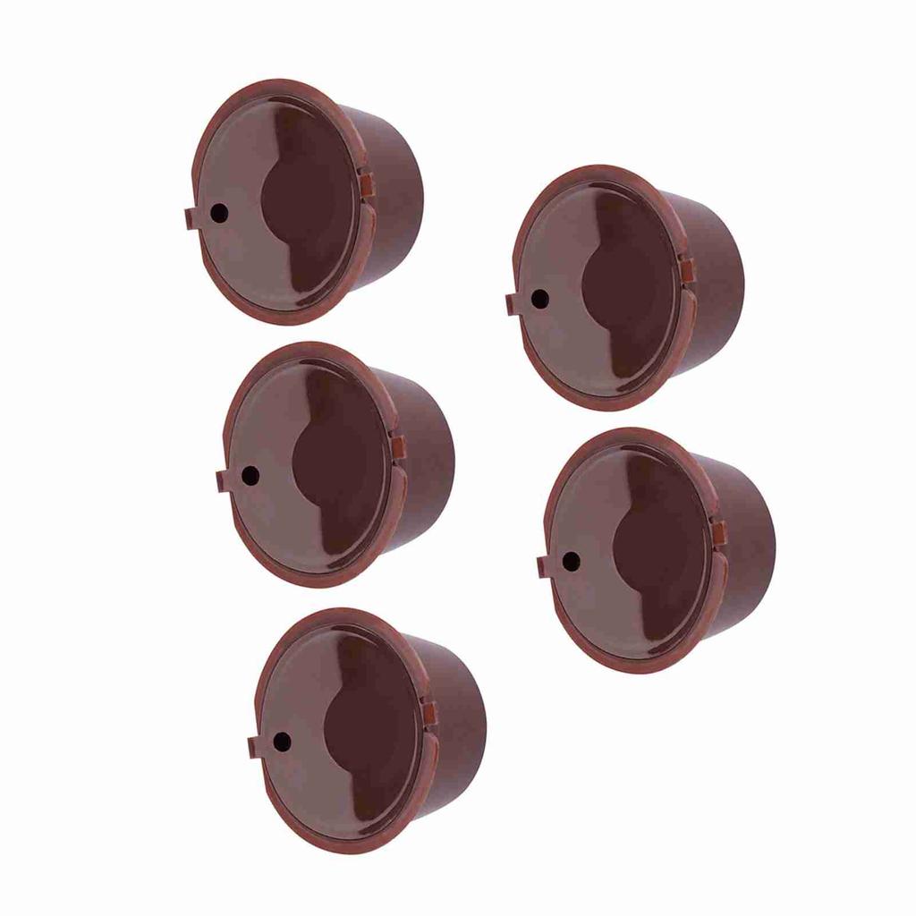 5Pcs Food Grade Pp   304 Stainless Steel Reusable Refillable Coffee Capsule Filter with Spoon