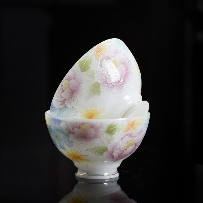 New Floral Ice Seed, Jade Kung Fu Tea Set Set, Home Gift, High-End Gift, High-End Business Present