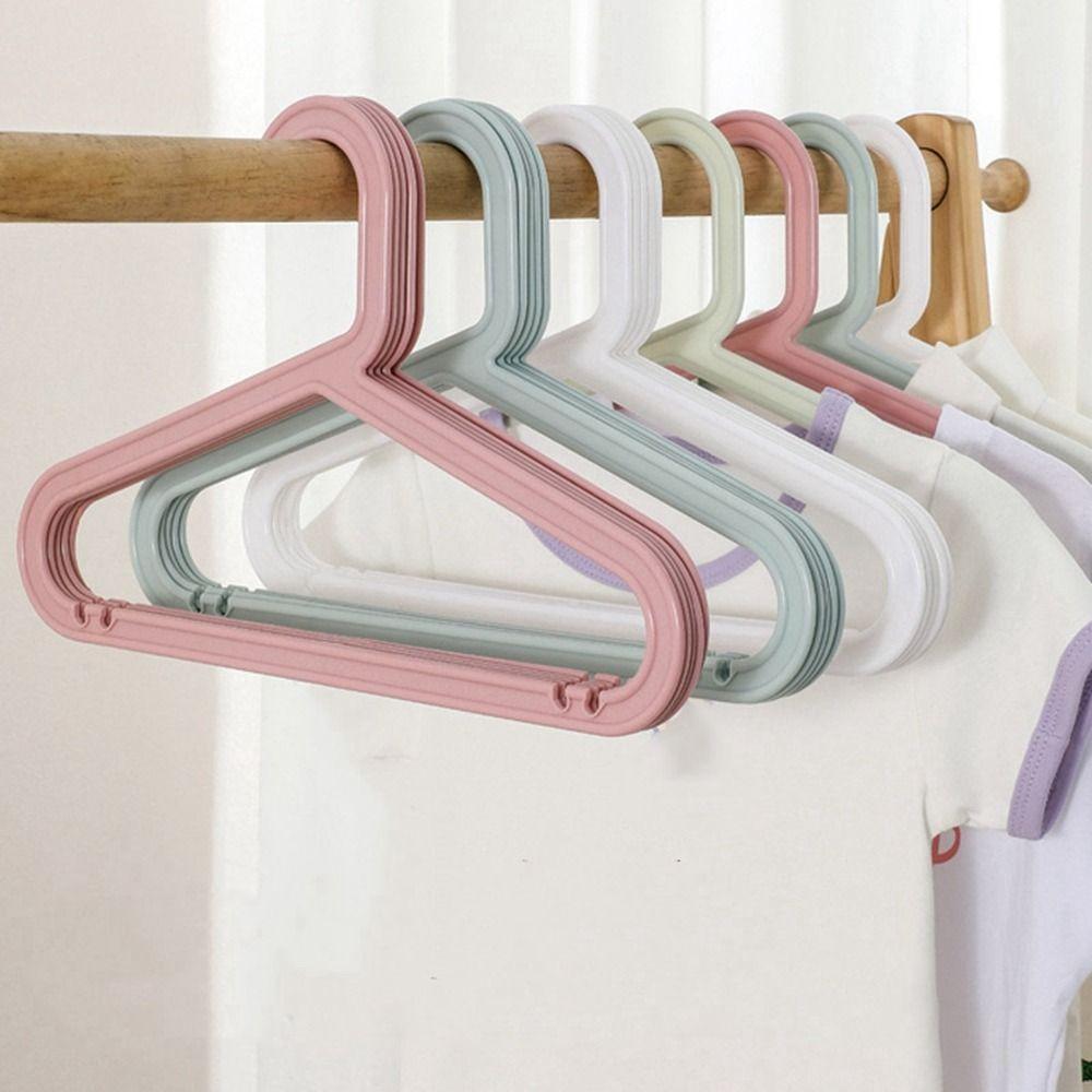 10Pcs Traceless Clothes Drying Rack Plastic Baby Hangers Clothes Display Hangers Closet