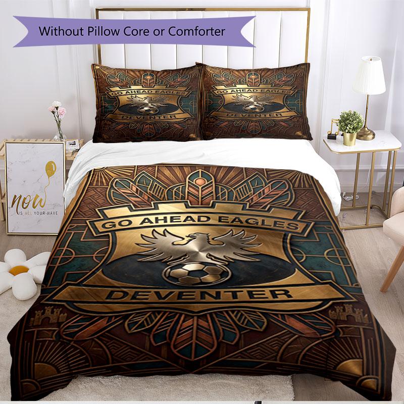 3-teiliges Bettbezug-Set (1 * Bettbezug + 2 * Kissenbezug, ohne Kern), Go Ahead Eagles Print Weiches Ganzjahres-Bettwäscheset, Heimschlafzimmer-Dekoration Geschenk