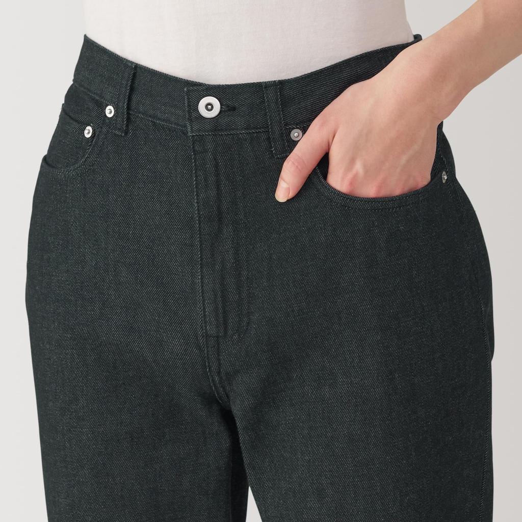 MUJI Kapok blend denim straight pants made from tree nuts Black AE0YEA4A Black 28 Men's Men's Men's (71cm)