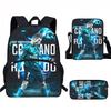 Set Zaino Scolastico CR7 per Bambini Tessuto Oxford Borsa a Doppio Scomparto con Tasca Frontale Astuccio Tracolla Ergonomico Dorsale