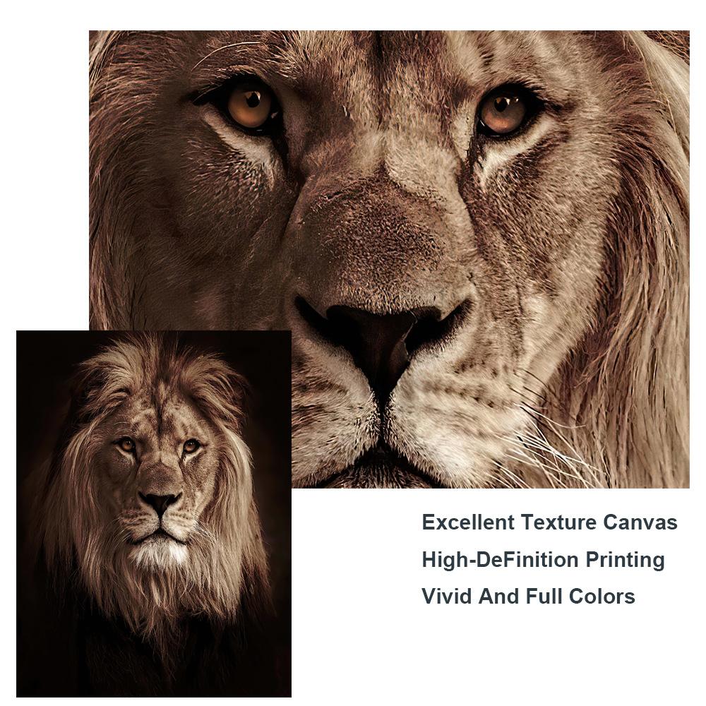 Leoni Selvatici Africani Re Poster e Stampe Arte da Parete Dipinti su Tela Animali in Bianco e Nero Immagini Decorazione da Parete Cuadros