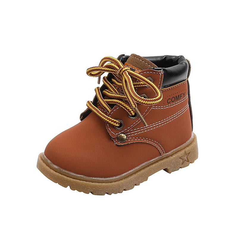 

Boy Casual Martin Boots Children Wearresistant Leather Shoes Baby Warm Short Boots With Lightweight Size Bn 21