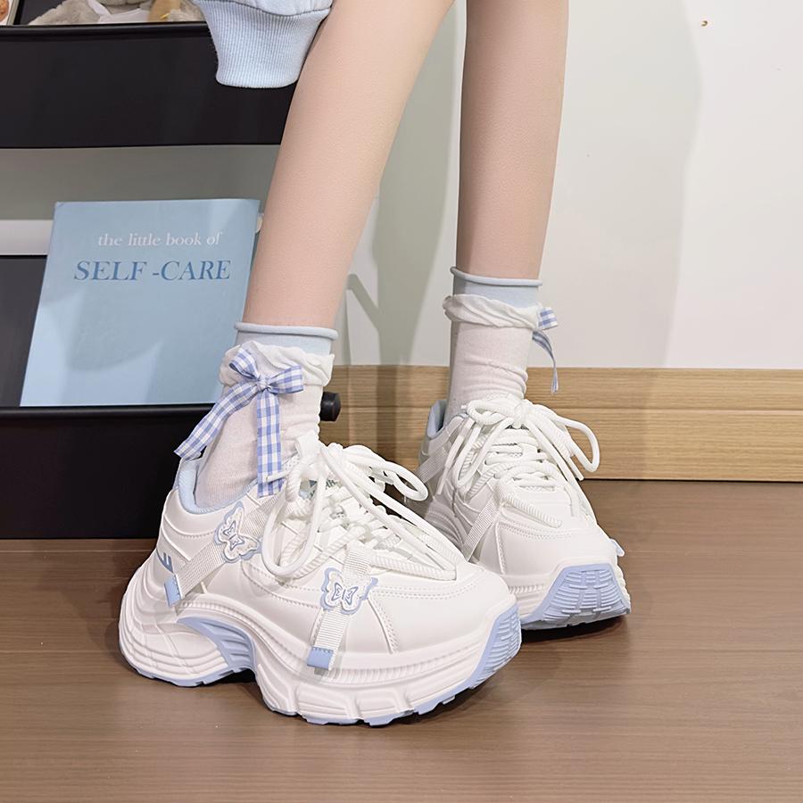 

Warrior Taro Purple Women s Butterfly Dad Shoes 2025: Casual, Versatile, Lightweight Sneakers with Thick Soles 36