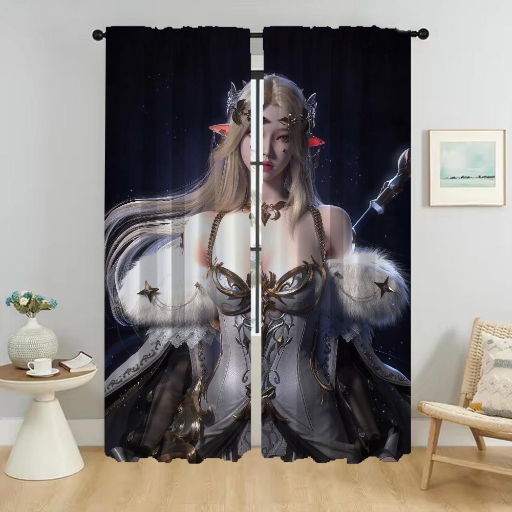 

Тюль с изображением эльфа для спальни, занавески для гостиной, перегородка для украшения Хэллоуина, занавески для домашнего интерьера, 2 шт. W50xH70cmx2pcs