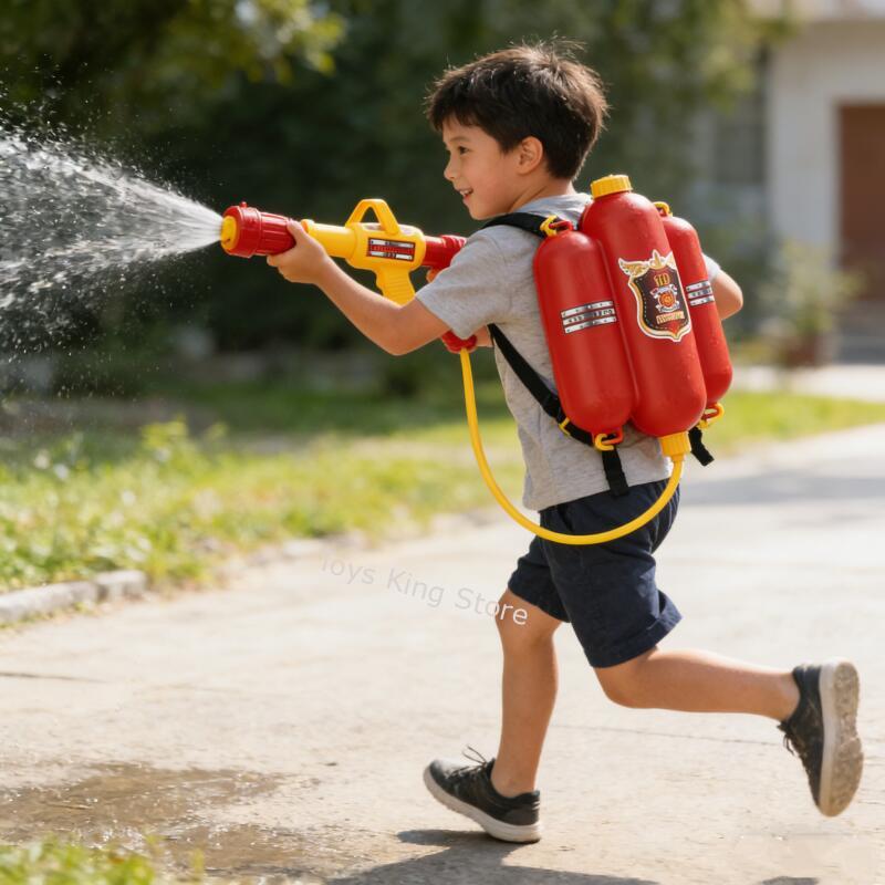 Fireman Backpack Nozzle Water Gun Kids Toys Beach Outdoor Swimning Role Playing Fireman Pistol Toys Extinguisher Soaker Gun