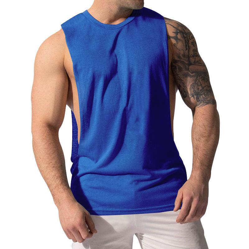 Men Muscle Fit Sleeveless Tank Top With Side Cutout Workout Gym Shirt