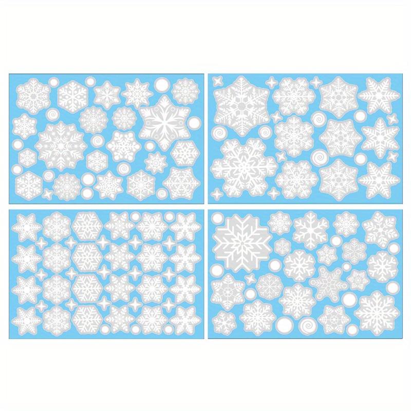 

137 Pcs Snowflake Window Stickers Set - 4 Sheets, Electrostatic PVC Stickers, Suitable for Christmas and Winter Decoration, Christmas Decoration. 4 sheets