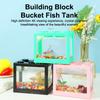 1PC Home Block Fish Tank Fighting Fish Tank Small Desktop Mini Fish Tank Stackable Creative Design Aquarium