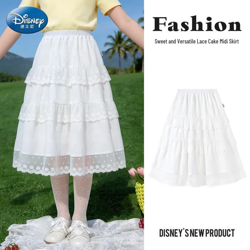 Disney Girl s Lace Tiered Mesh Skirt 140 белый