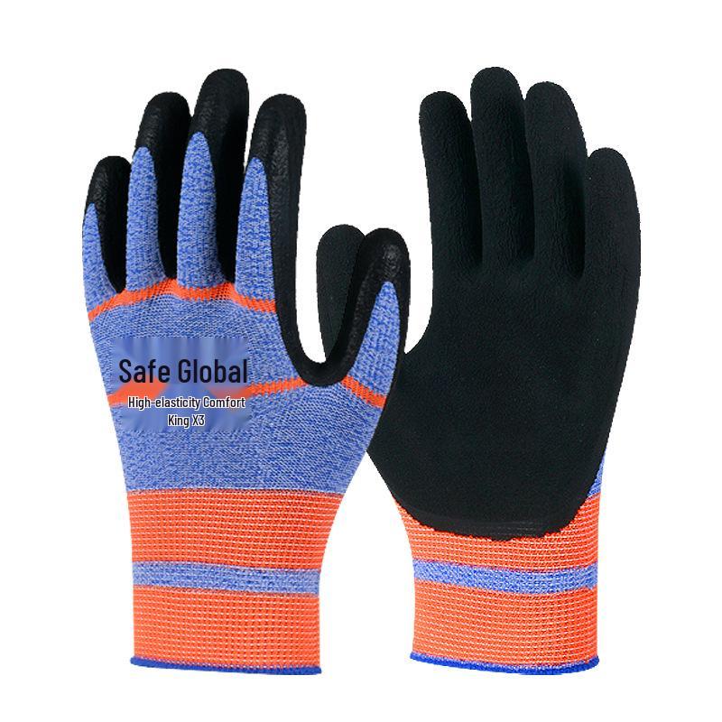 Reinforced Nitrile Anti-Stab Non-Slip Work Gloves for Construction and Oil Resistance