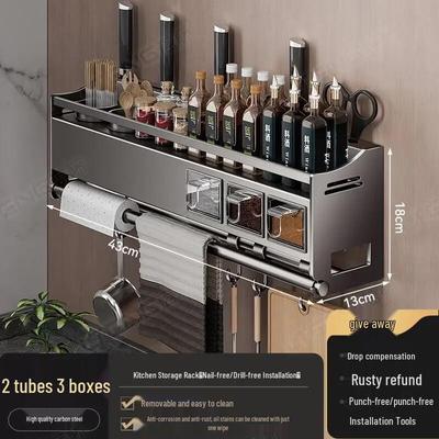 Wandgemonteerd Roestvrij Staal Keuken Organizer Rek