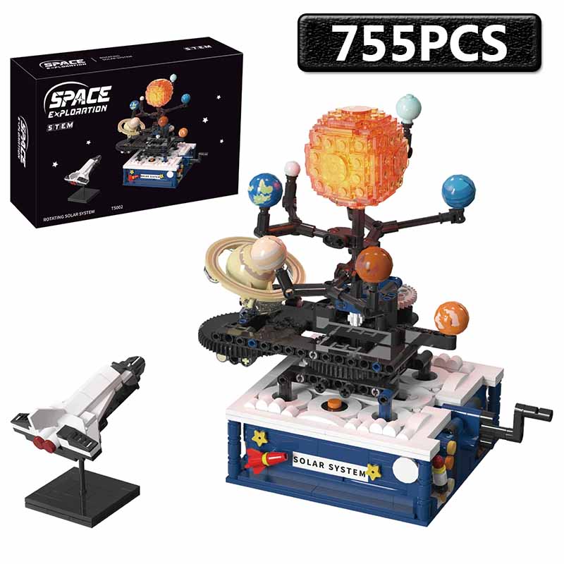 T5002 Système Solaire Technique de la Ville Terre Tournante Système Solaire Blocs de Construction Expérience Éducation Jouets pour Enfants Cadeaux