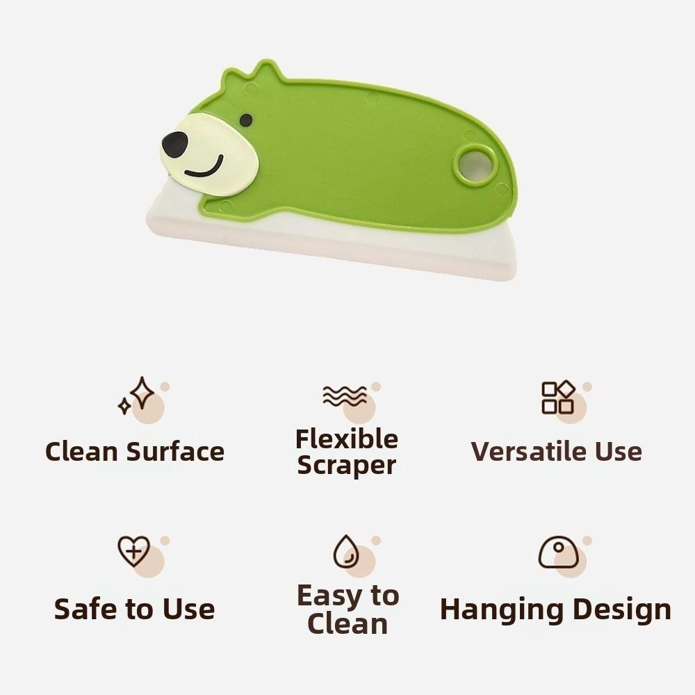 Durable Silicone Squeegee Cartoon Bear Versatile Water Scrubber Water Puer Glass Cleaner Tool for Batoom Toilet Desktop