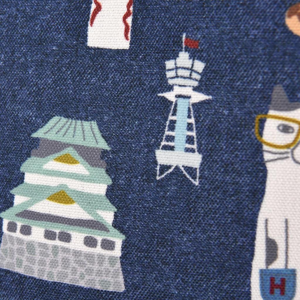 Japanese Pattern Canvas Tote Osaka Rendezvous DB [Kusuguru Japan] Bag, Nekomaruke,
