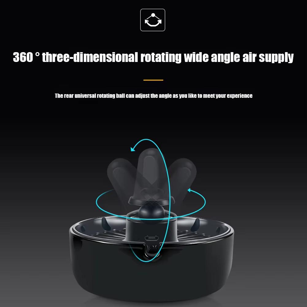 Summer Adjustable Air Fan Automotive Electric Neon Ambient Lights Fan Two Installation Methods USB Fan 3 Speeds Car Silent Fan