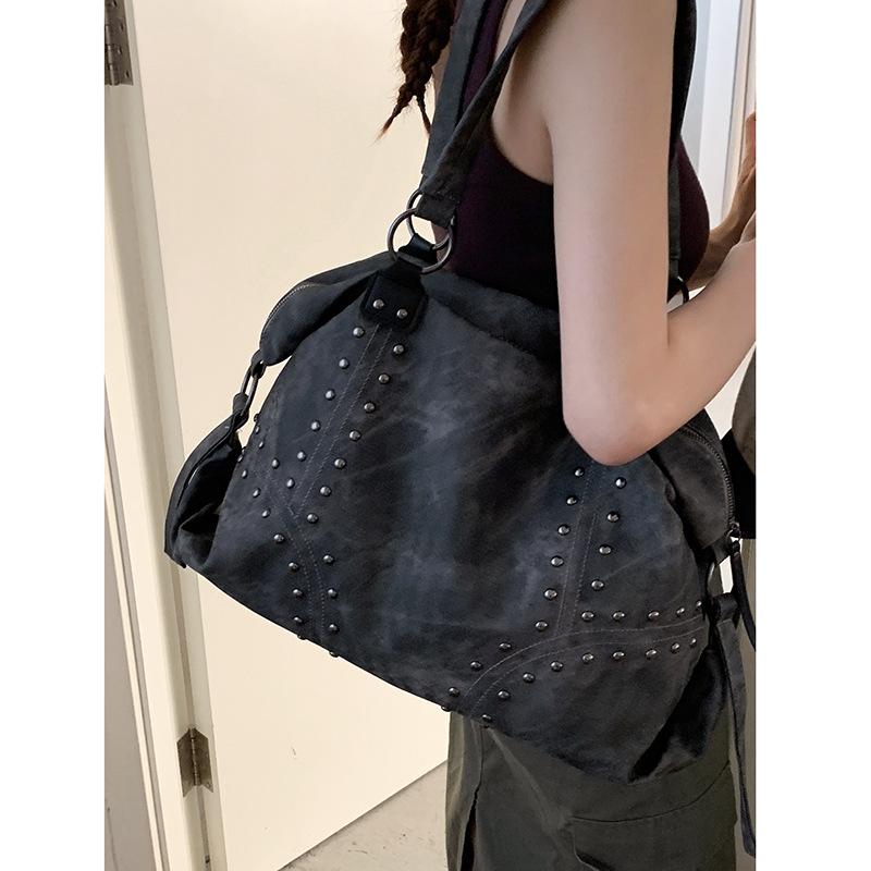 

Сумка-мешок Wasteland для женщин 2025 новая модная ультра-ретро простая большая вместимость сумка-тоут для боулинга