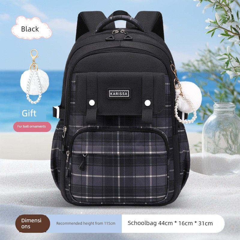 

Школьный рюкзак для учеников начальной школы с 3 по 6 класс Большой вместимости Женский 2025 Новое поступление для девочек Красивый Девочки Суперлегкий Водонепроницаемый Black